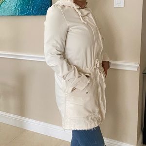Beige denim coat